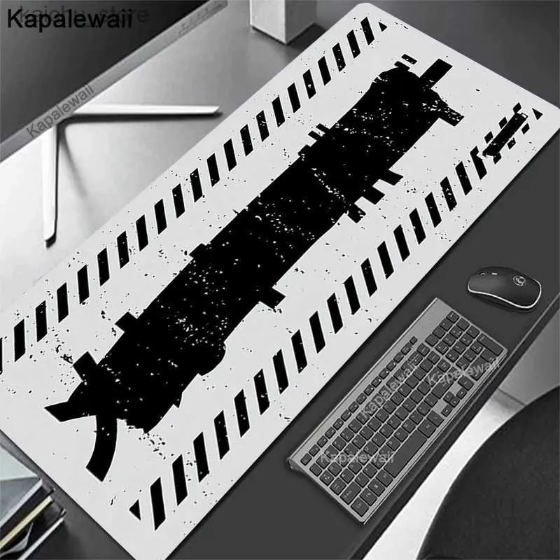 Poussions de souris Le poignet repose en noir et blanc grand Mousepad 900x400 Géométrique Art Desk Mat xxl Computer Mousepads Gamer Mause MAT pour PC Keyboard Pads de souris Y240419