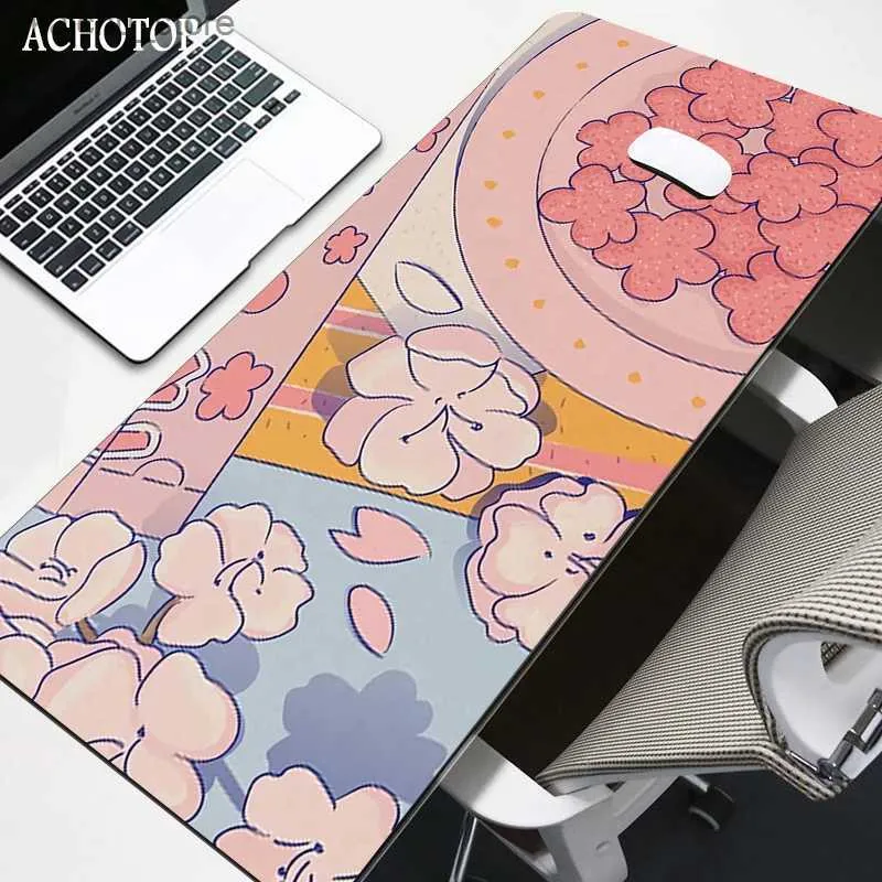 Maus -Pads Handgelenk ruhen süße Anime Maus -Pad -Tastatur Tastatur Matte Großer XXL Mousepad Kawaii Gaming Accessoroes PC Gamer Computer Laptop wasserdichte Teppich Y240419