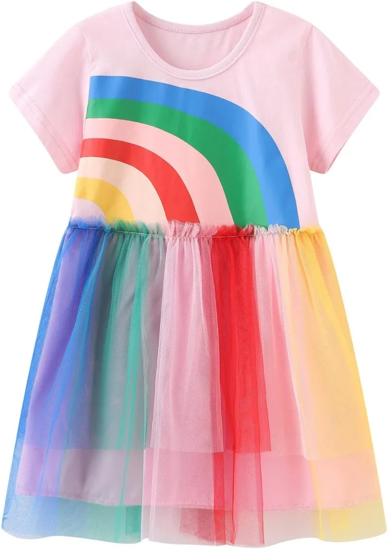 Robe à manches courtes filles pour les enfants