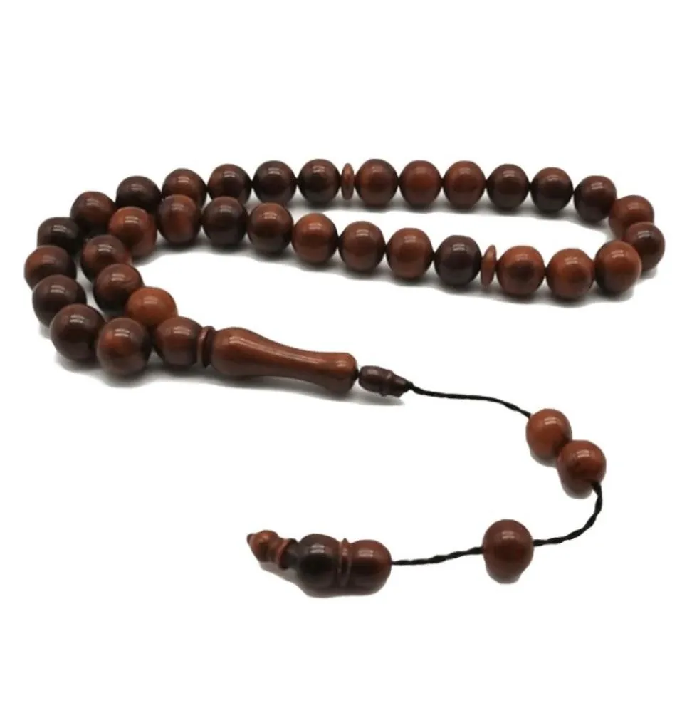 Natural Wood Cook Tasbih Man039S Misbaha Prayer Beads 33 Pärlor 2 Storlek Rosary Y2007304483622