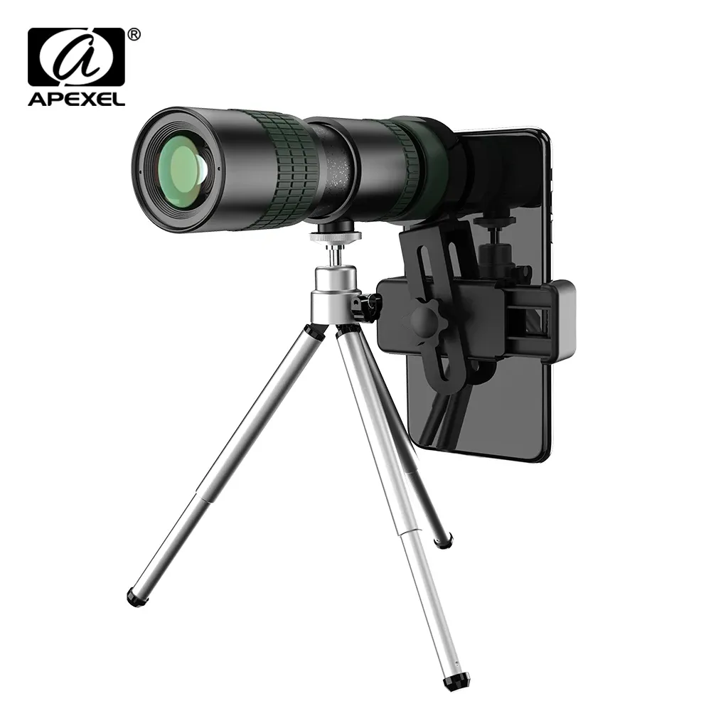 Telescopes APEXEL HD 824x30 Zoom Telephoto lens Monocular monocular Long Range Powerful Foldable Telescope for Smartphones Hunting Camping