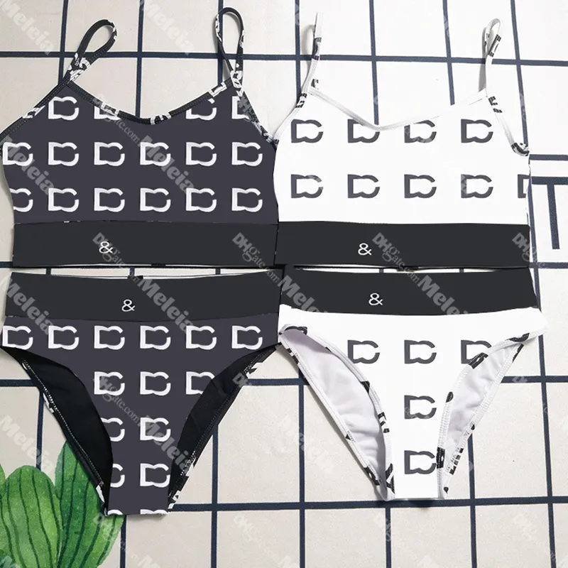 Designer Biquini Femmes Printed Swimwear Summer Beach Swimming Stume Two Piece Set Letter Swimsuit Lady Party Bikinis Set