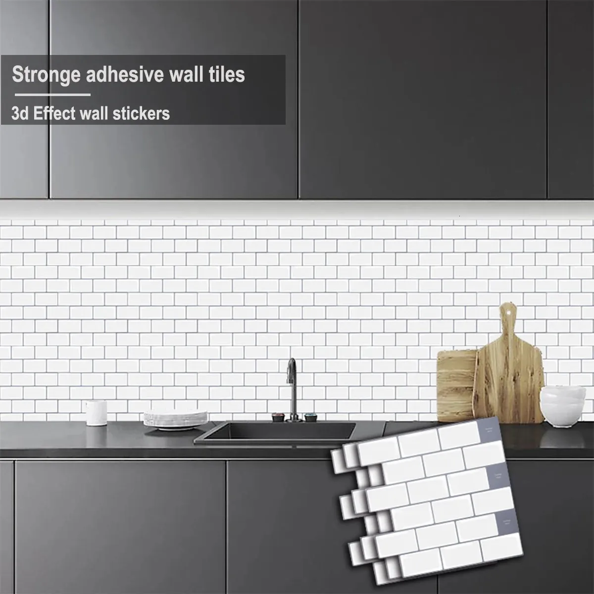 Vividtiles Premiun 1212 Inch Strong Self Adhesive Wallpaper Peel and Stick Backsplash White Tile Sticker 240415