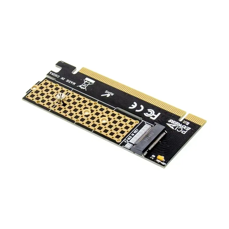 M.2 SSD PCIe -adapter Aluminiumlegeringsskal LED Expansion Card Computer Adapter Interface M.2 NVME SSD NGFF TO PCIE 3.0 X16 Rise