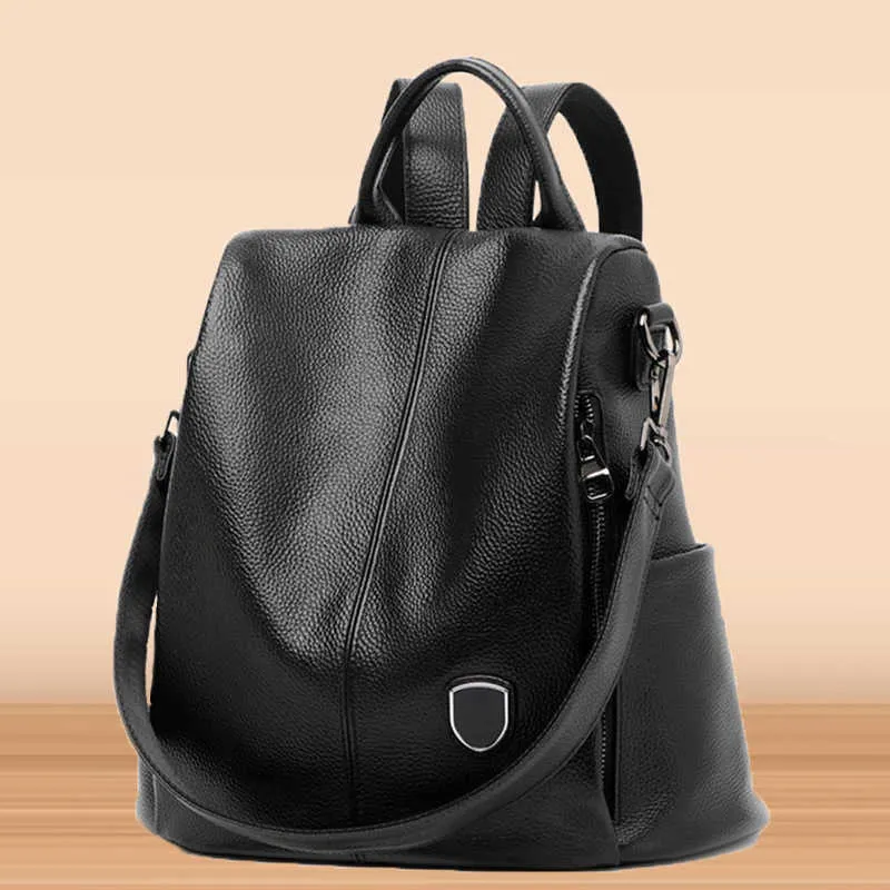 Bag Big Womens 2024 Genuine Leather Headlayer Cowhide Backpack Multi Functional Soft