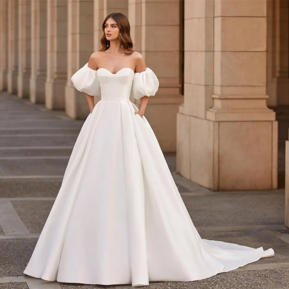 Vs Mermaid Wedding Dress Sienna Trumpet Dress Elegant Long Sweetheart Satin Wedding Dress With Puff Sleeves Vs Mermaid Wedding Dress Sienna Trumpet Dress Elegant Long Sweetheart Satin Wedding Dress With Puff Sleeves