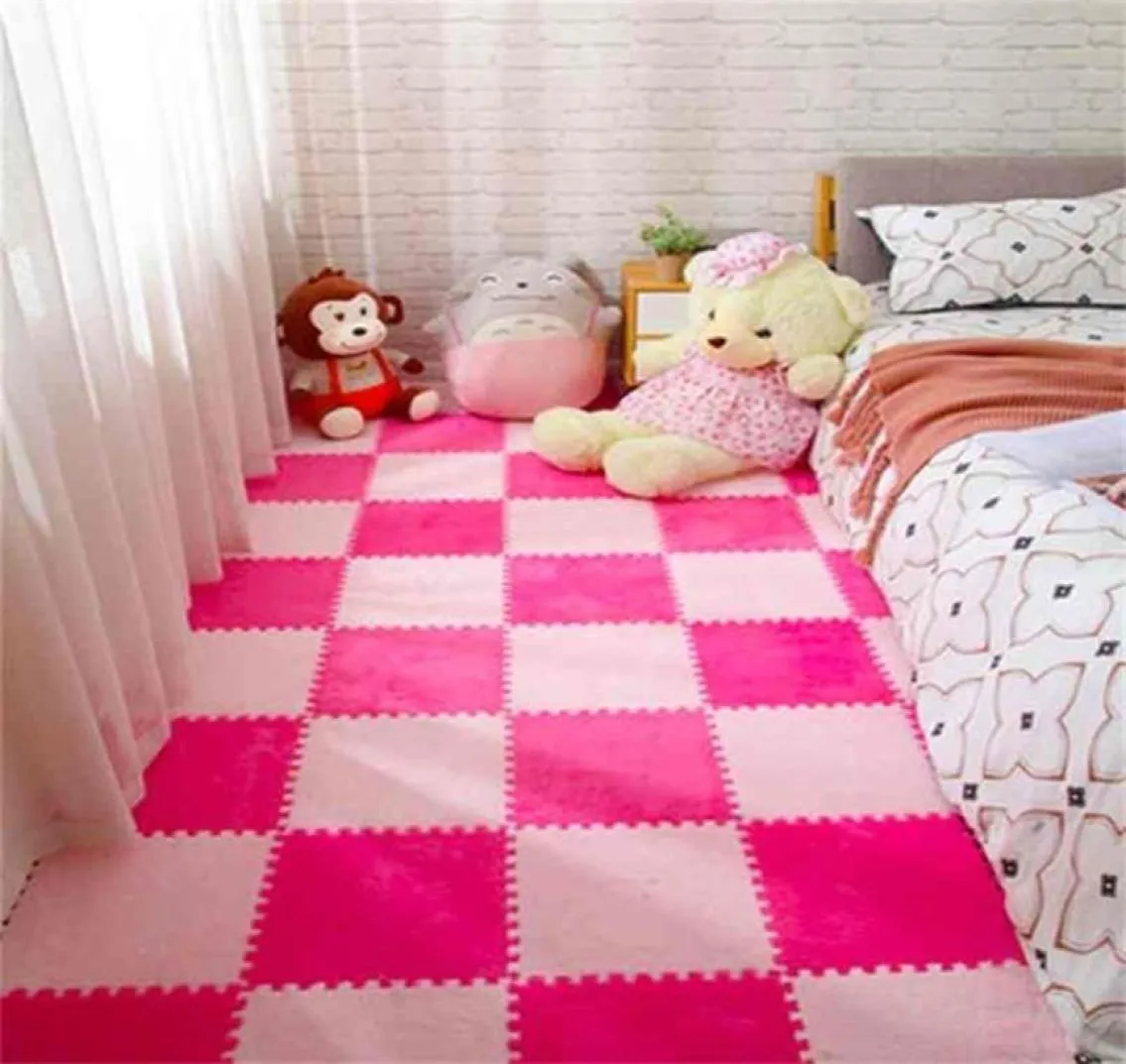 10PcsLot Kids Carpet Plush Baby Play Mat For Children EVA Foam Developing Mat Puzzle Kids Soft Floor Rug Game Crawling Playmat 216170742