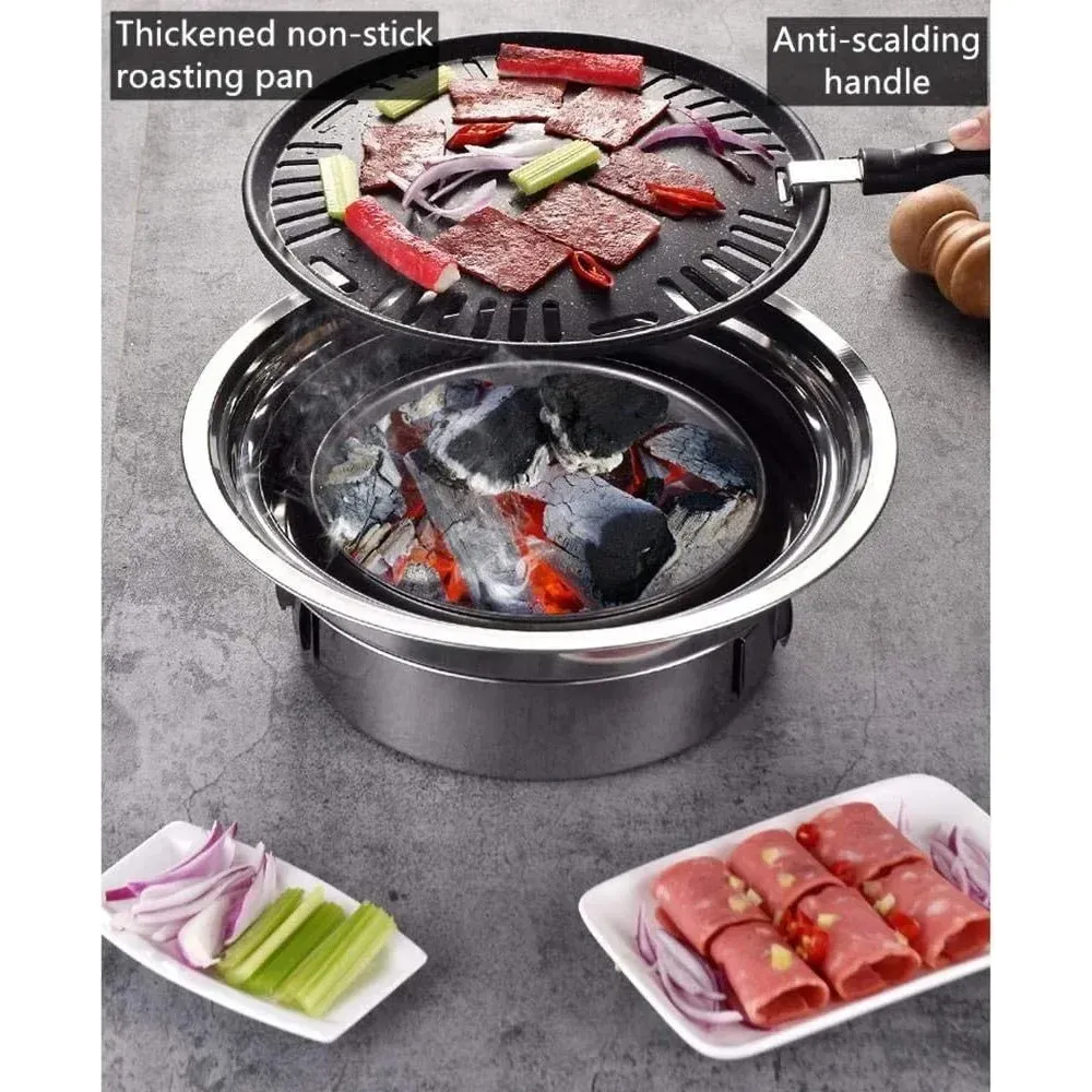 Charcoal BBQ Grill Korean Portable Camping Tabletop Smoker Outdoor Smoker From Keng10 40.27 DHgate.Com