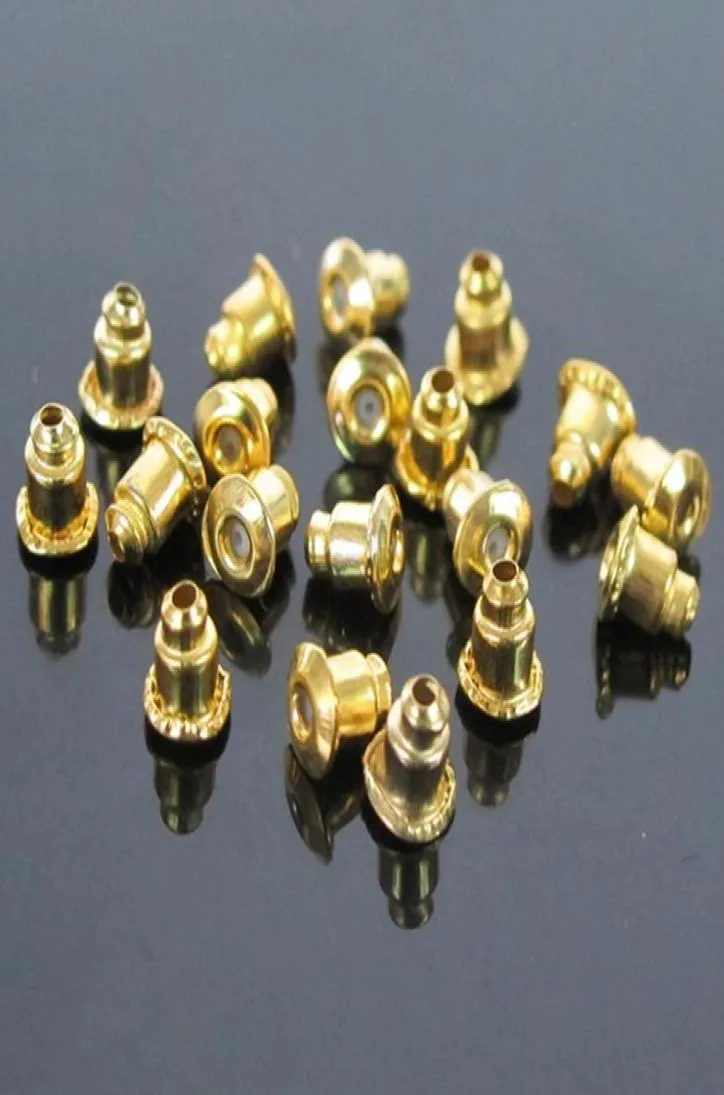 1000pcslot Gold Orering Orering Backs Stoppers Bullet Garant Tappi per le orecchie Accessori per gioielli 2 Colori Wholesa5562864