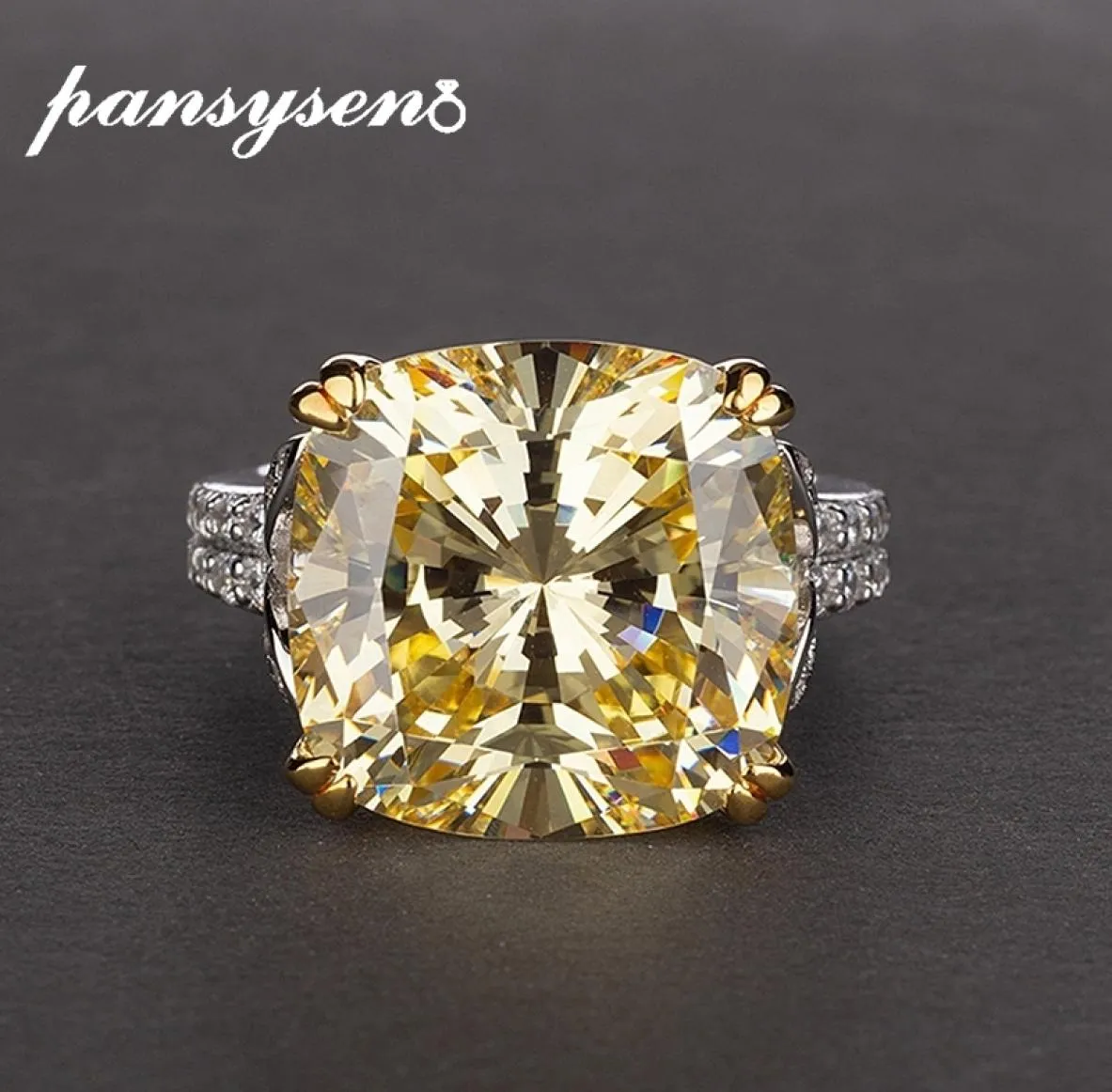 Pansysen Charms 1414 mm Anneaux de citrine naturelle pour femmes 100 authentiques 925 Bijoux en argent sterling Anniversaire Anniversaire T20094224762