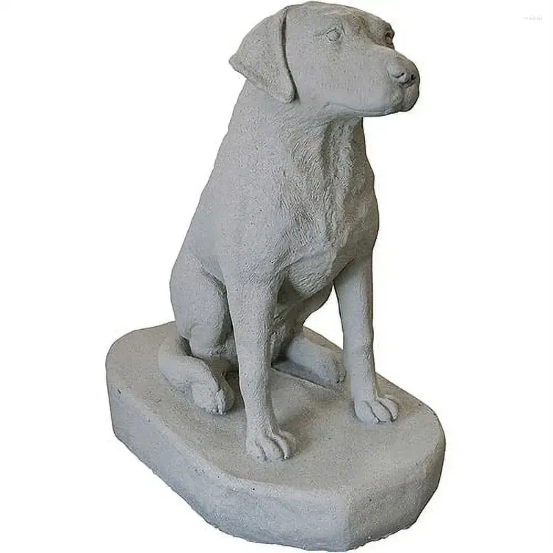 Decorações de jardim 31 "Altura sentada no labrador estátua de cão para a aparência de granito natural ao ar livre escultura de animais para enfeites de jardim