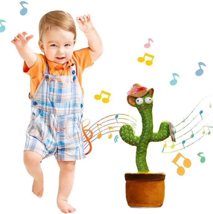 Battery Version Party Novelty Games Toys favore Dancing Talking Singing Cactus Plexhy Plush Toy Electronic With Song Potted 1806027