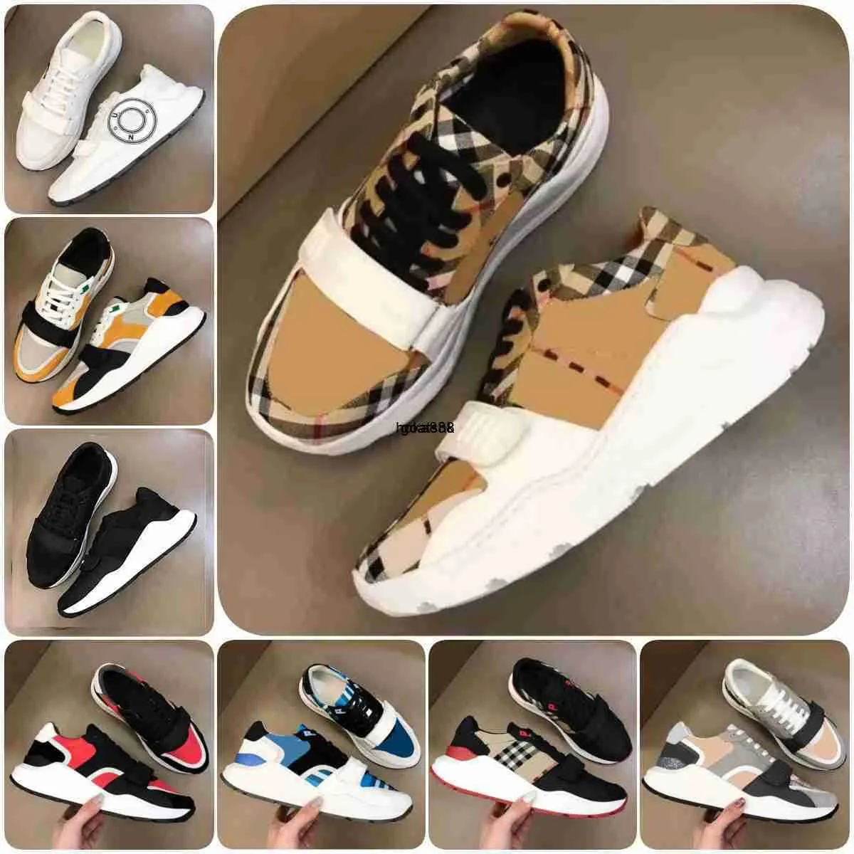 Casual schoenen gestreepte vintage sneaker heren dames check paneelschuldige sneakers trainers berrystrepen schoen mode trainer man woman bur color bar sneakers dhgate