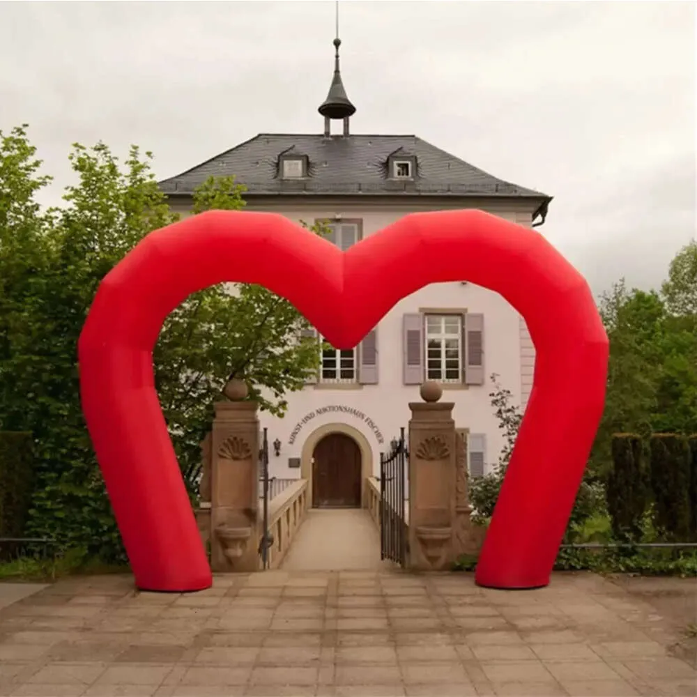 Anpassade alla hjärtans dekoration Uppblåsbar hjärtstil älskar Archway Entrance Gate Balloon Decor Fri stående med 1 st.