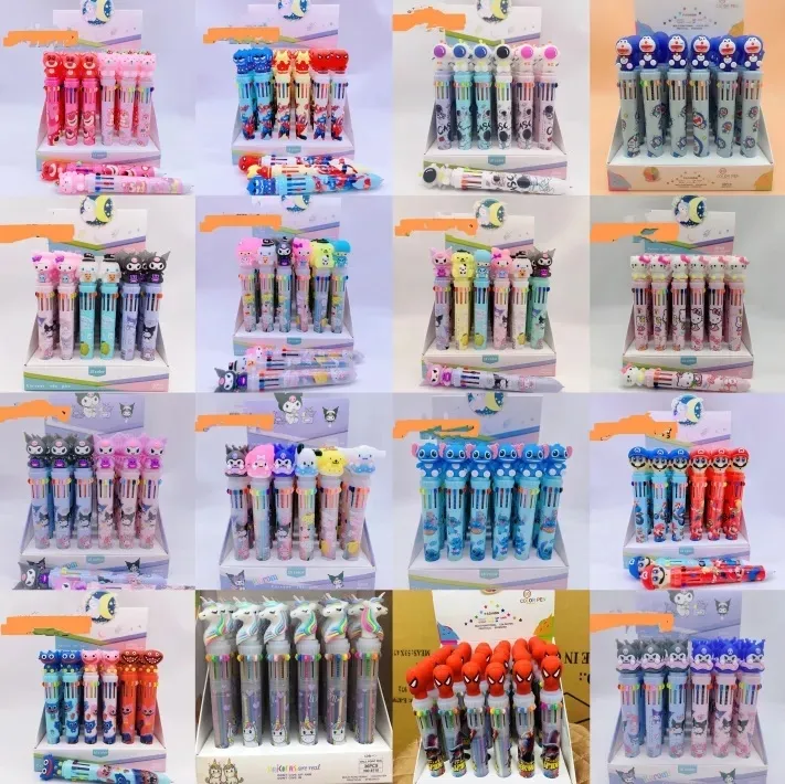 10 couleurs Ballpoint Pen High Appay Press Pen Student Papery Girl Student fournit des cadeaux