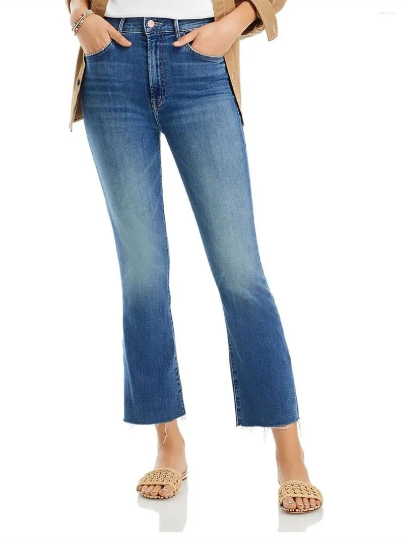 Jeans femininos 3 cores Micro Flare Autumn Winter Senhoras Certas Hem Slim Jeans calças no tornozelo