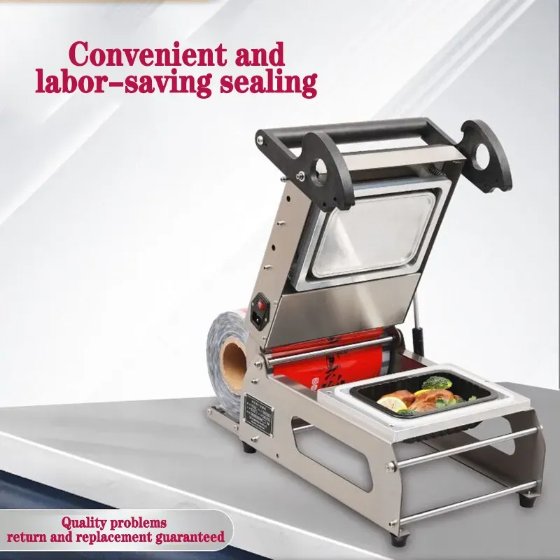 Appliances Manual Tray Sealer Packaging machine Plastic Food Container Sealing Meal Table Top Heat Tray Small Packing Machine