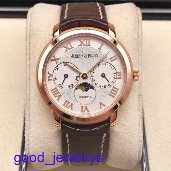 Hot AP Wrist Watch Mass assistir Millennium Automatic Machinery 18K Rose Gold Moon Fase Watch
