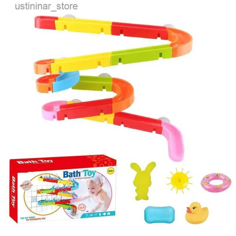 Sand Play Water Water Water Slide Toy per vano da bagno 39pcs per bambini set giocattolo set fai -da -te slide slide baling bind bind bloccante set di bloccanti di piste d'acqua L416