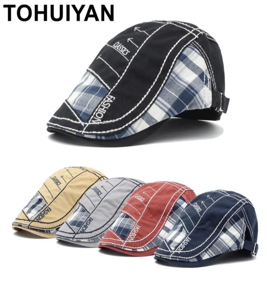 Tohuiyan klassischer Zeitungsjagdmänner Frauen Frauen Baumwolle flacher Mützen Ducibill Visor Bäcker Junge Bone Boina Gorras Planas Casquette Hats4960387