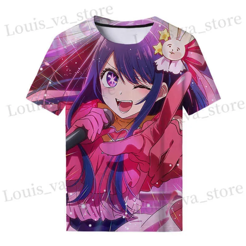 T-shirts masculins Oshi no ko t-shirts anime manga 3d imprimé strtwear hommes femmes fashion fashion t-shirt harajuku kids ts tops vêtements t240419