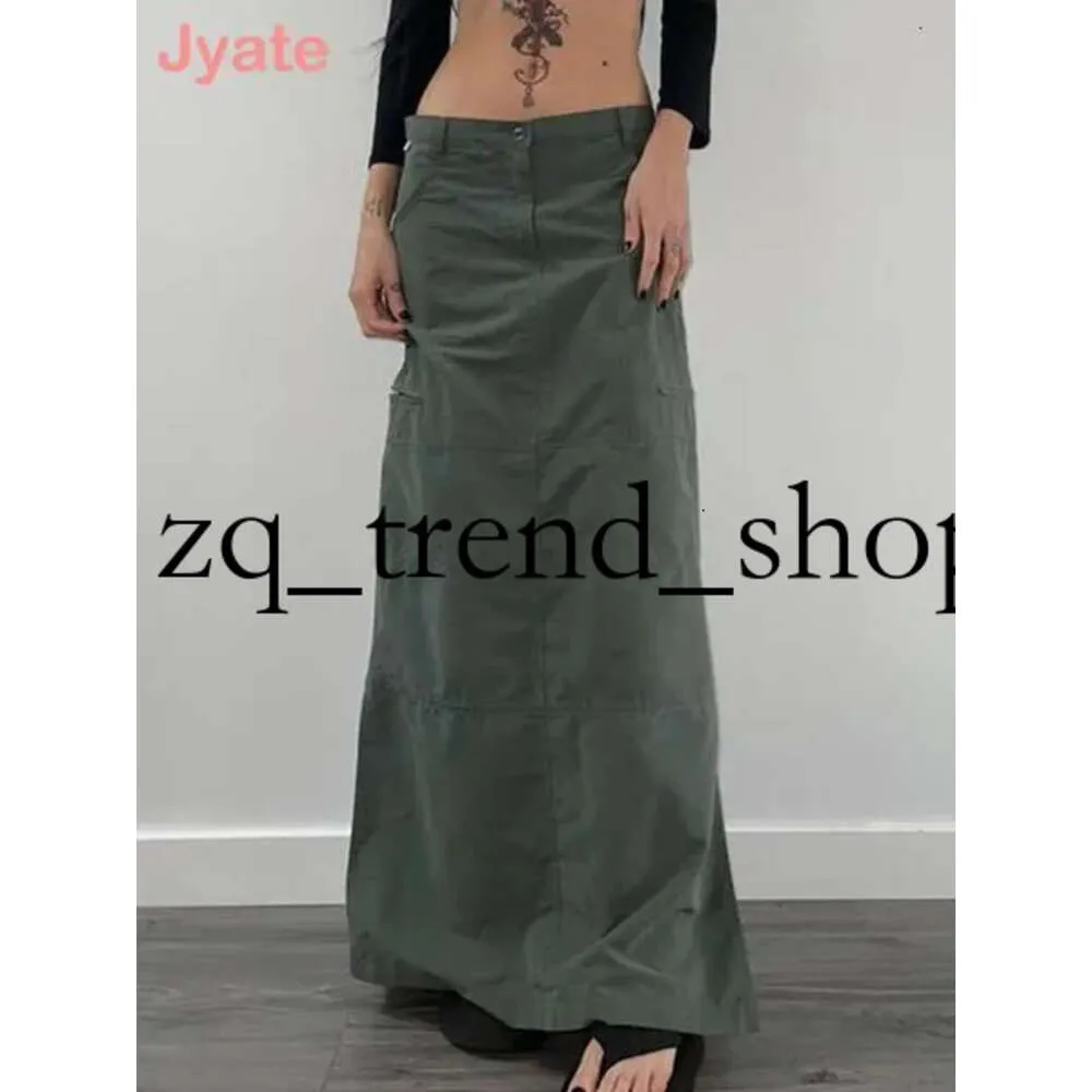Skirts Jyate Vintage Maxi Denim Women Y2k Grunge Streetwear Pockets Chic Long Female Casual Harajuku Aesthetic Faldas 5