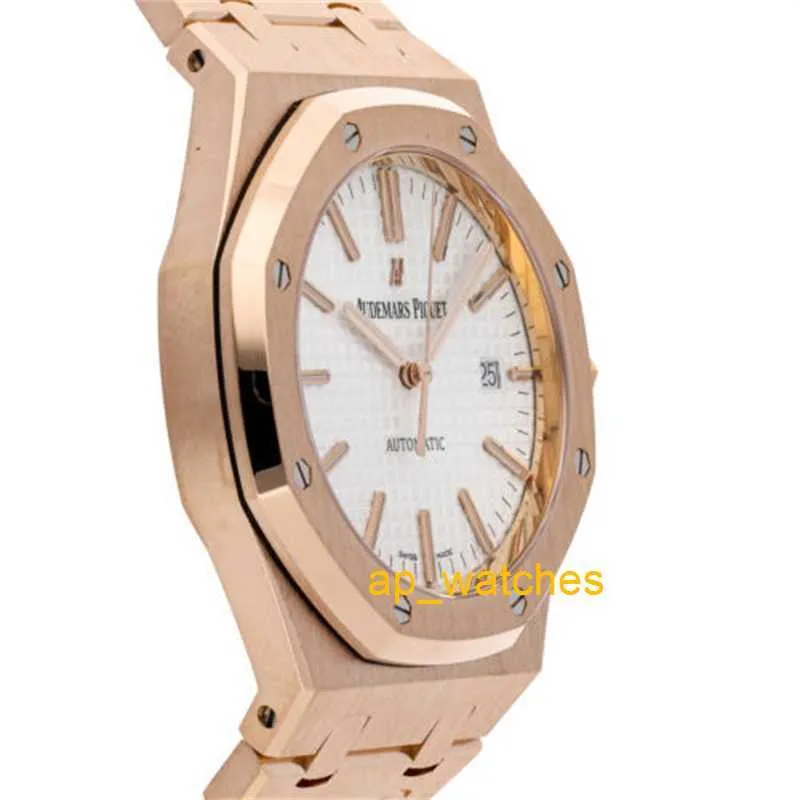 Audemar Pigue Men's Watch Trusted Luxury Watches Audemar Pigue Royal Oak Sign Rose Gold Mens Bracelet Watch 15400or.oo.1220or.02 APS Factory