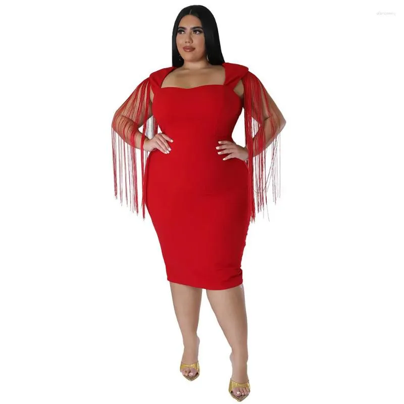 Casual jurken plus size feestjurk vrouwen grote bruiloftavond rood 4xl