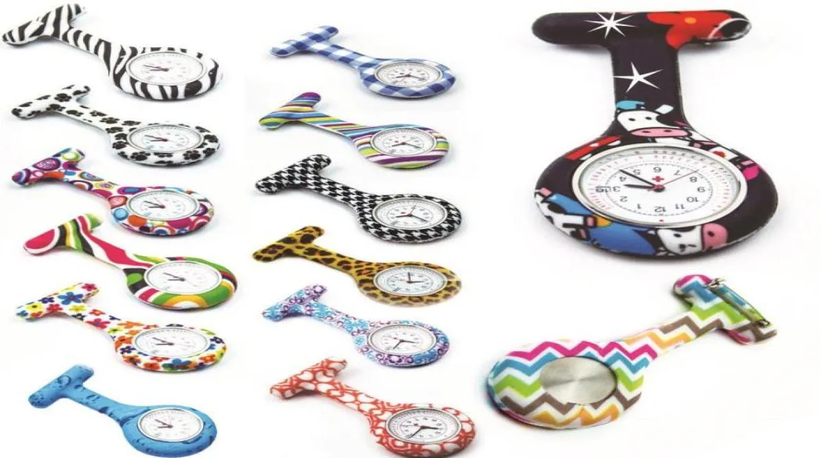 Zebra Flower Matchs Silicone Nurse Watch FOB Pocket Calenda Date Corloge Corloge pour les médecins hospitaliers Nurseurs Haute qualité 9390267