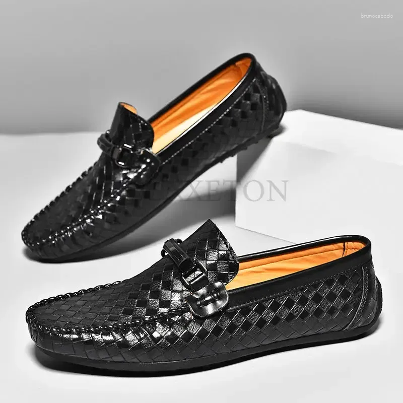 Chaussures décontractées Slip en cuir masculin sur des hommes élégants mocassins Designer mots de créateur respirant zapatos italien hombre