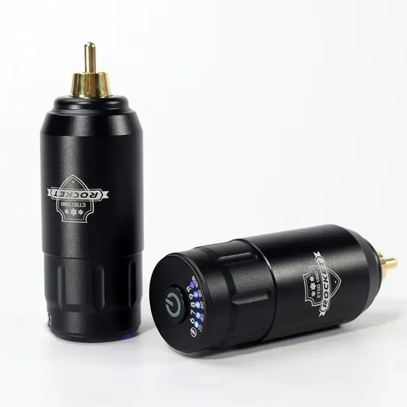 2024 Profissional Wireless Wireless Rechargable Mini Rocket Tattoo Battery Interface Power Interface rotativa Tattoo Machine Pen bateria.Bateria de caneta de tatuagem recarregável