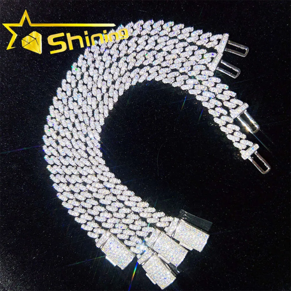 Tester Diamond Pass à chaud 925 STERLING Silver Hip Hop 6 mm 8 mm Iced VVS Moisanite Cuban Link Bracelet