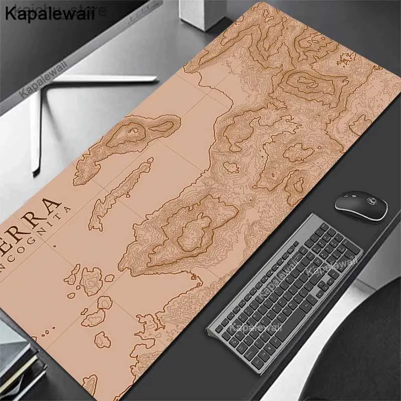 TOUSE PADS PROGLITÀ PIÙ Topografiche da gioco topografico MOUSEPADS RAGGIO TAGNO Gamer MousePAD tappetino per mouse grande tappetino da banco esteso tappetini tastiera in bianco e nero Y240419