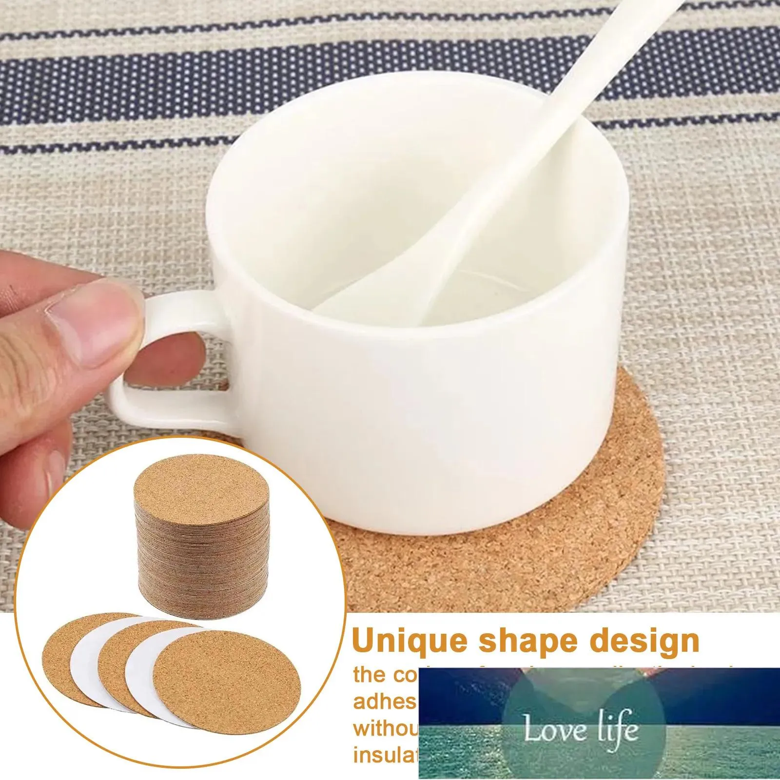 Self Sticker Cork Coasters Cork Mats Backing Sheets For DIY Desktop Decoration Kitchen Table Pad