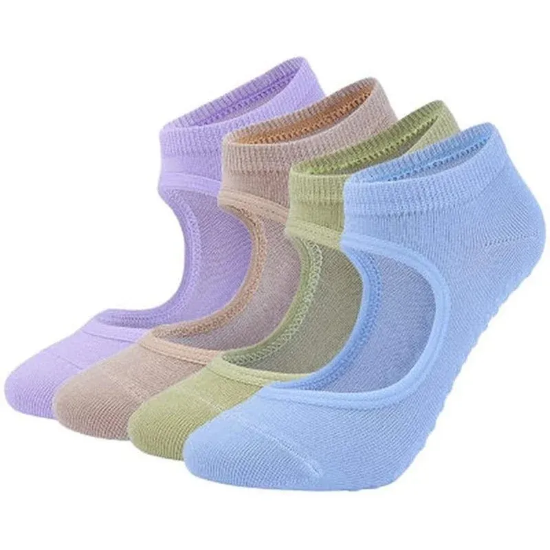 2022 New Women Yoga Socks Gym Silicone não deslize Pilates Socks Balé de Fitness Ballet Dança de algodão Sports Sports Slippers