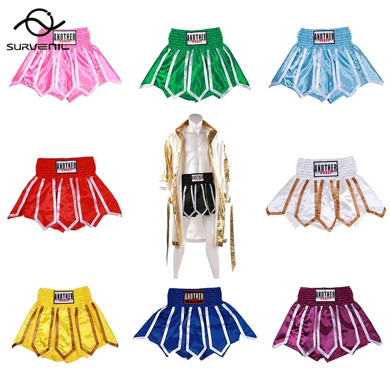 Shorts muay thai hommes femmes enfants mma coup de pied pantalon de boxe de lotus kickboxing sanda grappling combattant l'uniforme de formation 240408