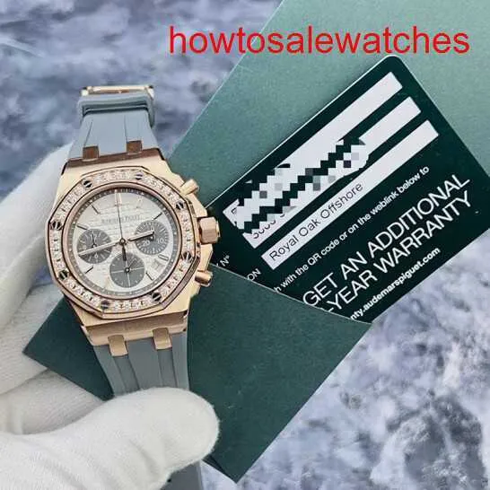 Womens AP Wrist Watch Royal Oak Offshore Series 26231or Original Diamond Date Timing Funktion 37mm Automatisk mekanisk klockkortsgaranti