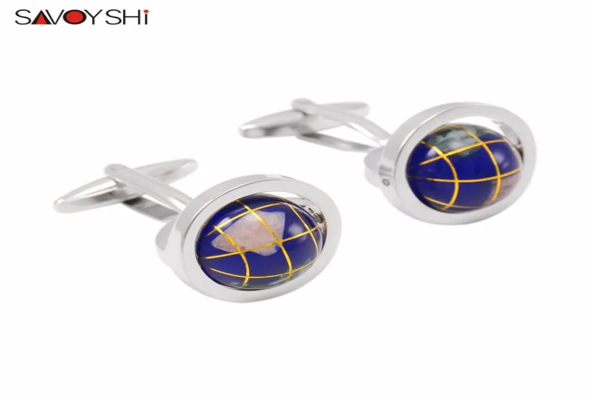 Savoyshi Novely Tellurion Gosinks para hombres de alta calidad de alta calidad con modelado de globo de acrílico enlaces de mazos de moda Jewelry7610627