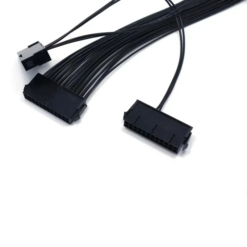 2024 24Pin Dual PSU Power Extension Cable PC Three Power Supply Synchronization Cable Connector 12.6 Inches / 32cmdual PSU synchronization cable