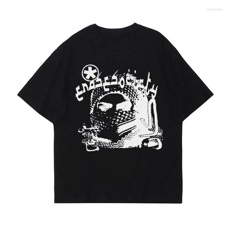 Y2K Grunge Graphic Tee - Mens Cotton Harajuku T-Shirt
