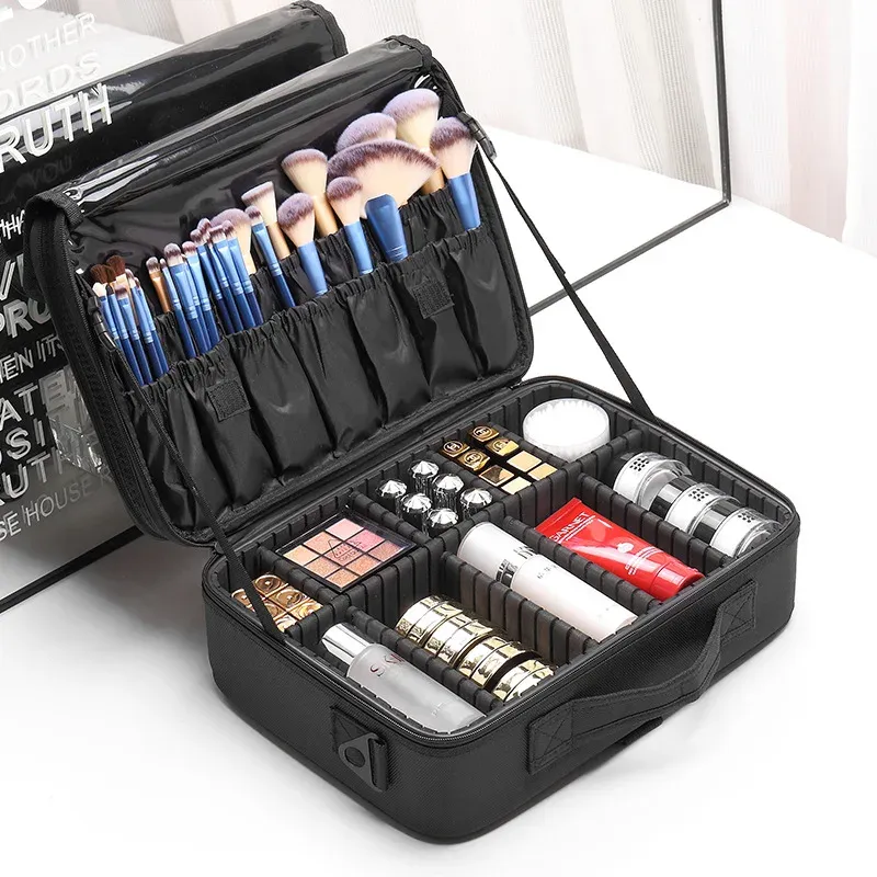 Casos Novo upgrade de grande capacidade Bolsa de cosméticos Hotselling Professinal Mulher Travel Makeup Caso