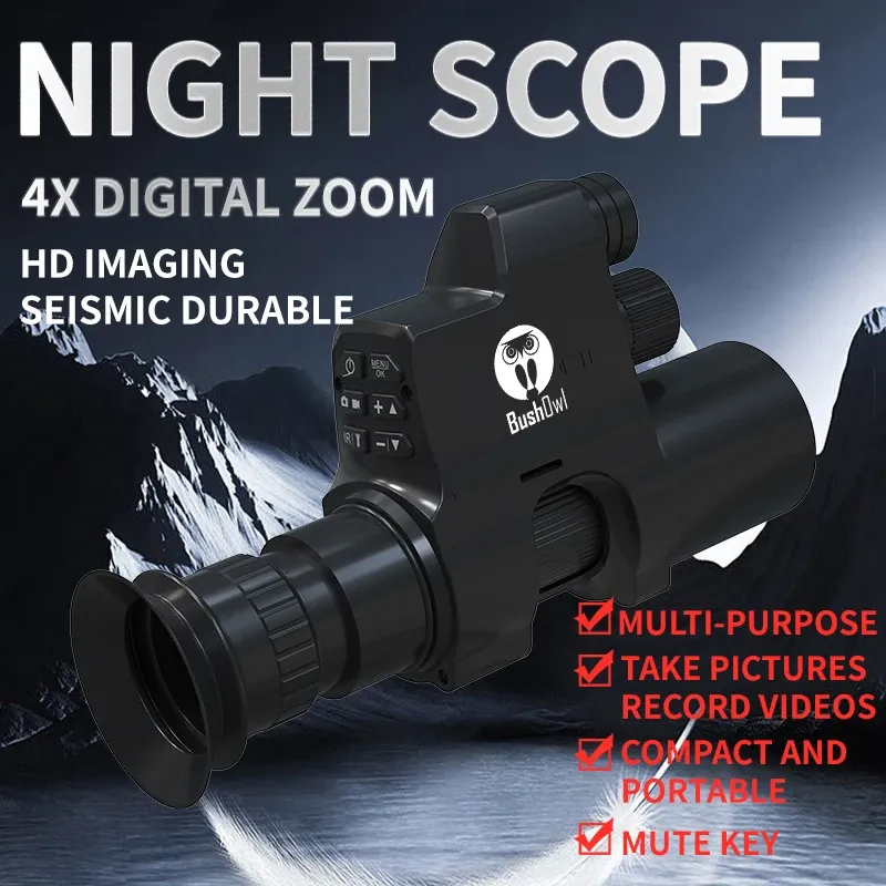 Telescopes Twilight Digital Night Vision Scope Monocular Clip on Infrared Camcorder Telescope Add on Attachment for Outdoor Hunting