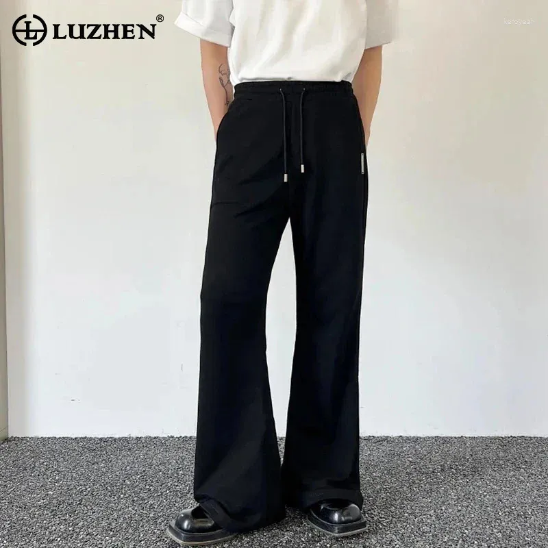 Мужские штаны Luzhen 2024 Модная элегантная слабая брюки Bell-Bottoms Spring Moureny Original Solid Crown Casual Suct LZ2705