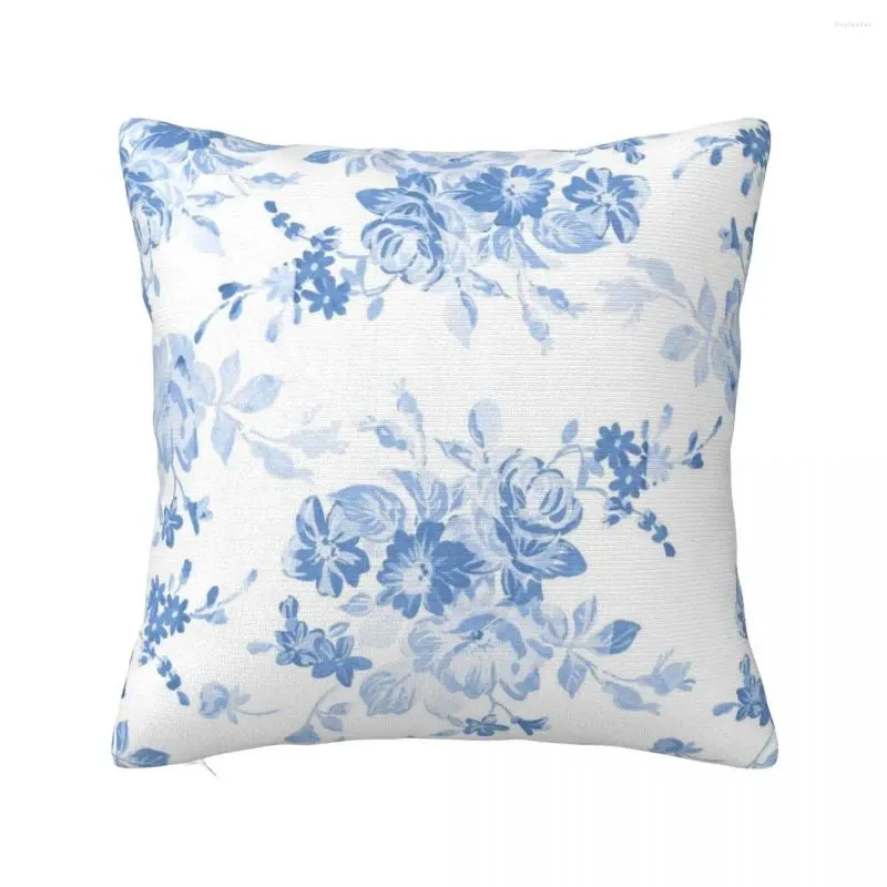 Pillow Modern Navy Blue White Watercolor Elegant Floral Throw Cover Luxury Pillows Decor Home