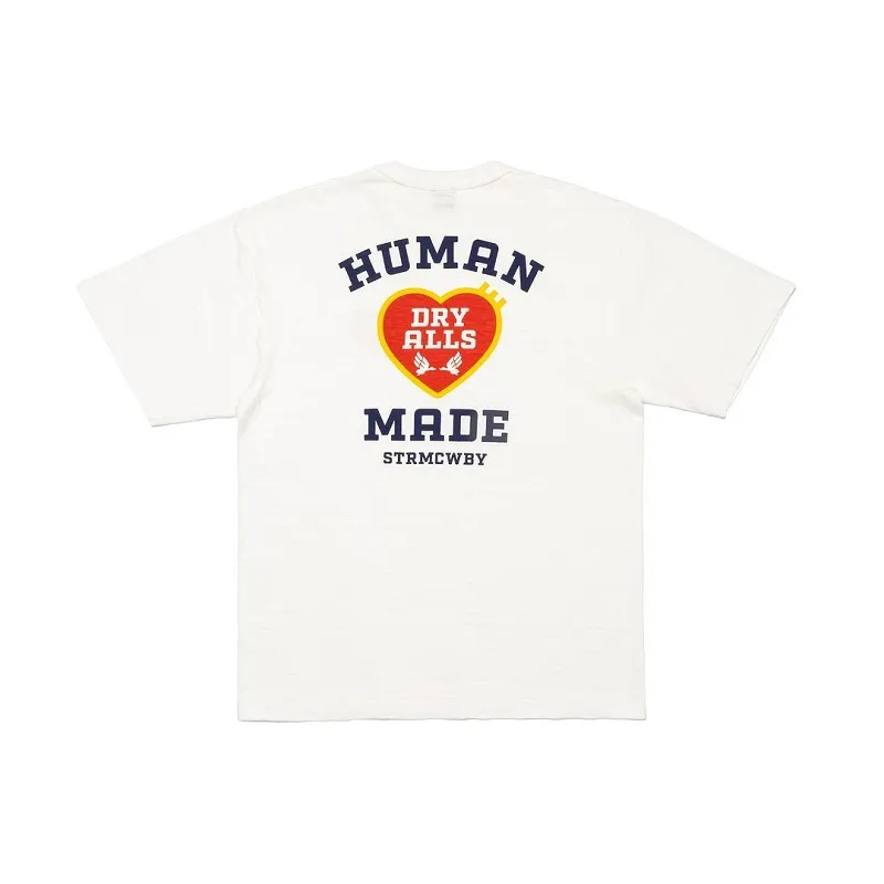 24SS Summer Japan Love Heart Imprimé cylindrique Tee Fashion Fashion Men de Skateboard à manches courtes pour hommes T-shirts de coton décontracté 0419