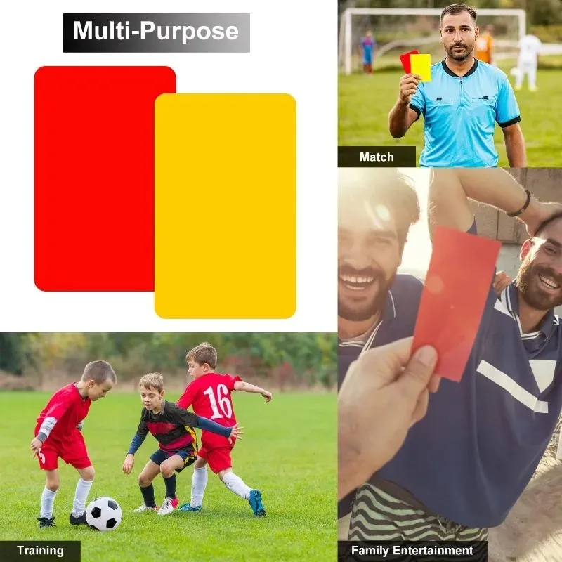 Football Soccer Referee Card Sets Warning Referee Red and Yellow Cards with Wallet Score Sheets Notebook Judge Accessories