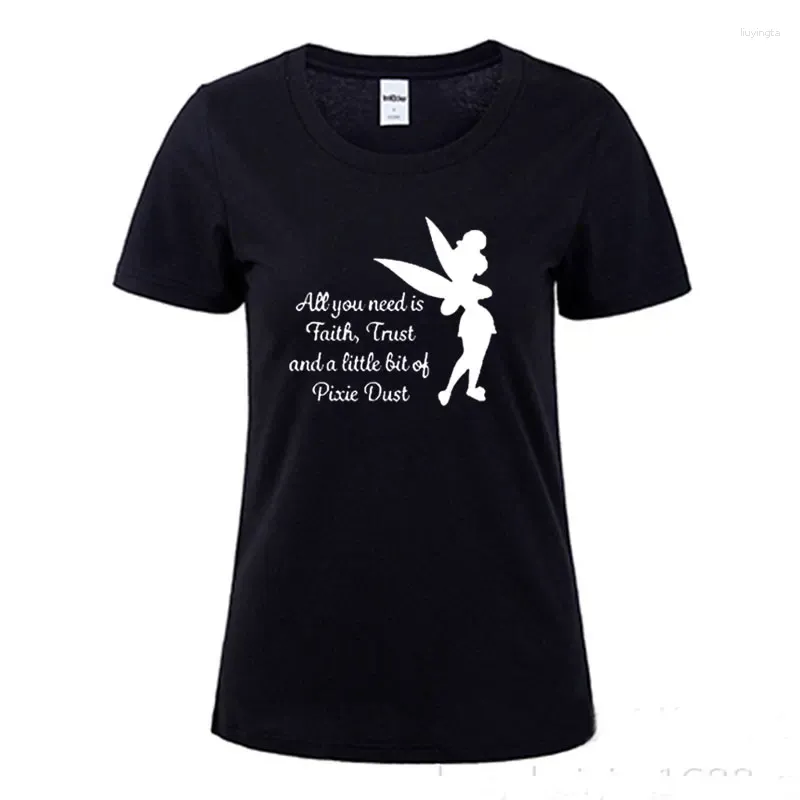 T-shirts pour femmes en été tout ce dont vous avez besoin est une petite confiance de foi et de la chemise de poussière de lutin femme imprimé mignon tee dames top