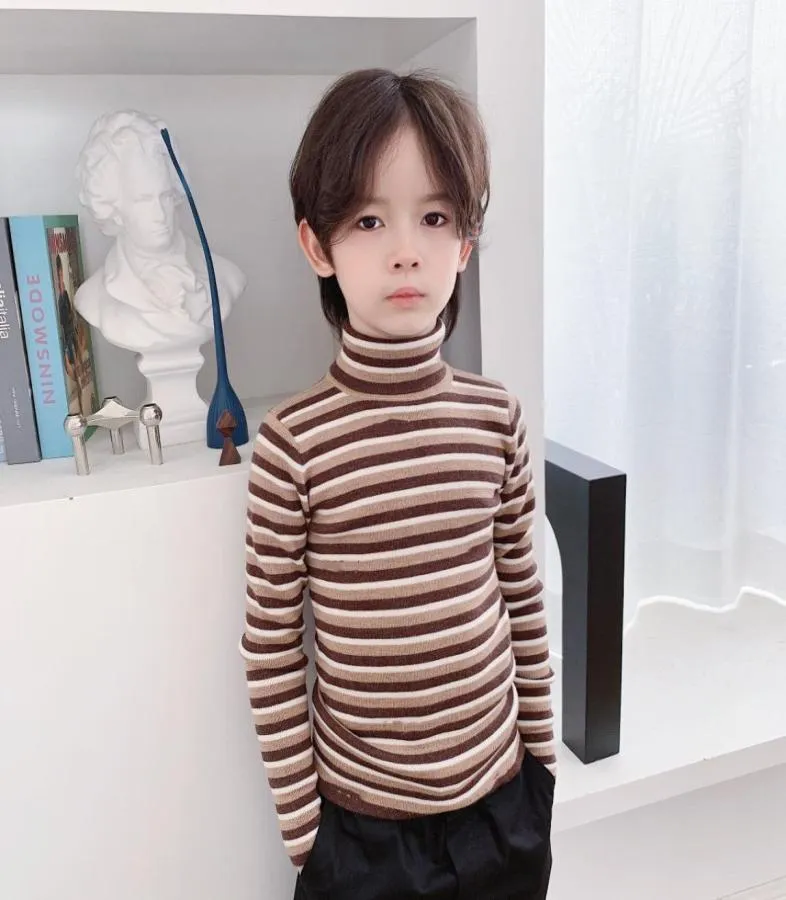 Winter Kids Girls Boys Turtleneck Sweater Baby Boys Cotton Cotton Scribed Sequated Sevents Kids Pullover Darmed Bottomen