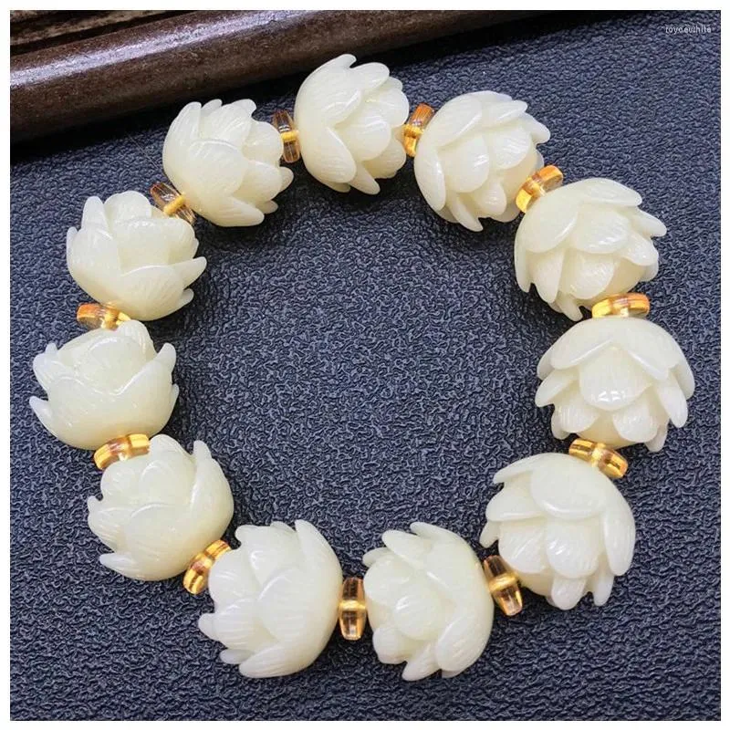 Bracelets de charme Bracelet de perles de Bouddha en pierre naturelle faite à la main pour femmes Amulette Lucky Chain à la main des bijoux de yoga de luxe