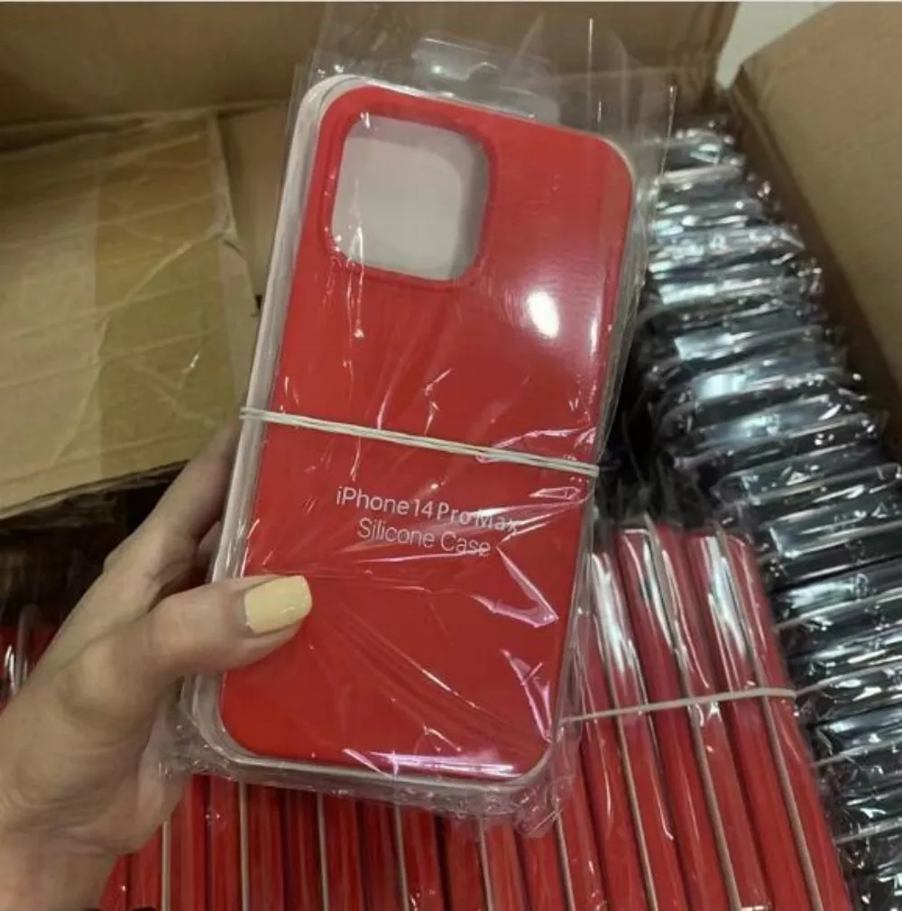 Case de teléfono de silicona líquida adecuada para iPhone 15 15 Pro Max 14 Pro Max 14Plus 13 12 Mini 11Pro XR XS 8 7P Resistente de arañazos original